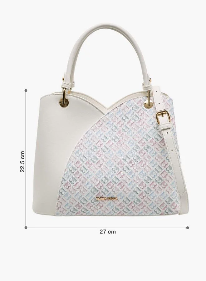 Flora Bella By Shoexpress Monogram Print Tote Bag With Detachable Strap